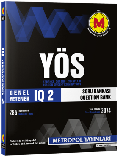 YÖS Genel Yetenek IQ Soru Bankası 2 Metropol Yayınları Limon Fotokopi