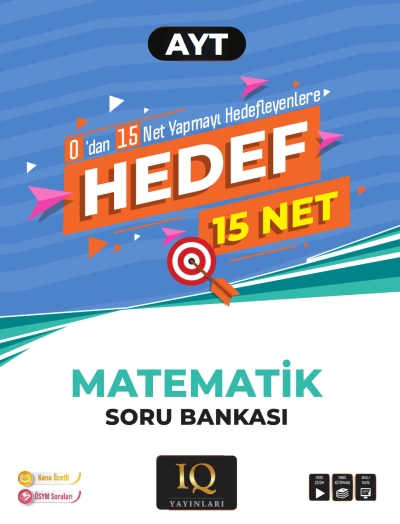 AYT Hedef 15 Net Matematik Soru Bankası IQ Yayınları Limon Fotokopi