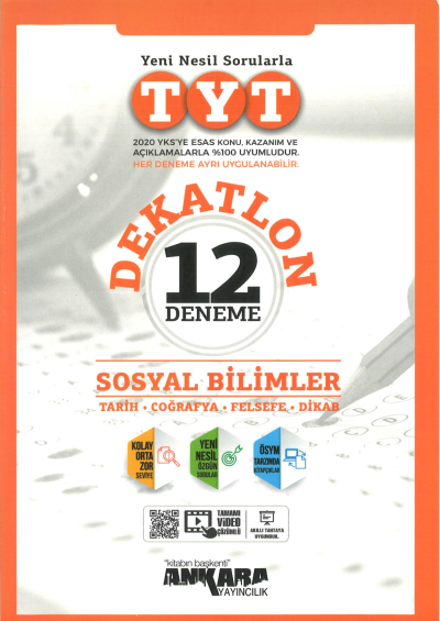 TYT Sosyal Bilimler Dekatlon 12 Deneme Limon Fotokopi