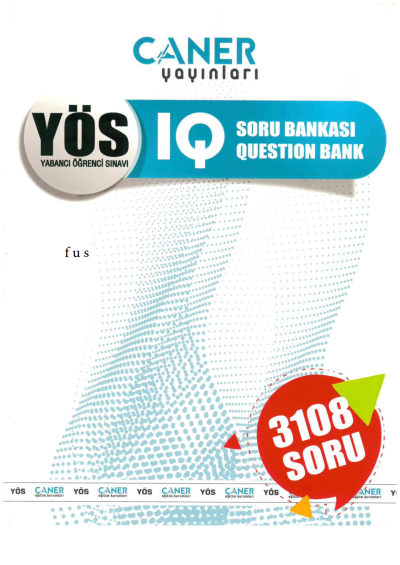 Caner Yayınları YÖS IQ Soru Bankası 3108 Soru Limon Fotokopi