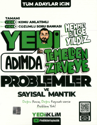 KPSS-ALES-DGS Yedi Adımda Temelden Zirveye Problemler ve Sayısal Mantık Video Konu Anlatımlı Video Çözümlü Soru Bankası Yediiklim Yayınları Limon Fotokopi