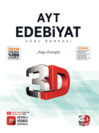 2026 AYT 3D Edebiyat Tamamı Video Çözümlü Soru Bankası 3D Yayınları