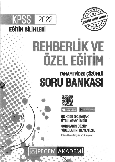 2022 KPSS Eğitim Bilimleri REHBERLİK VE ÖZEL EĞİTİM SORU BANKASI Limon Fotokopi