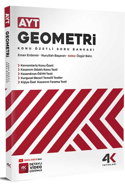 AYT Geometri Konu Özetli Soru Bankası 4K Yayınları Limon Fotokopi