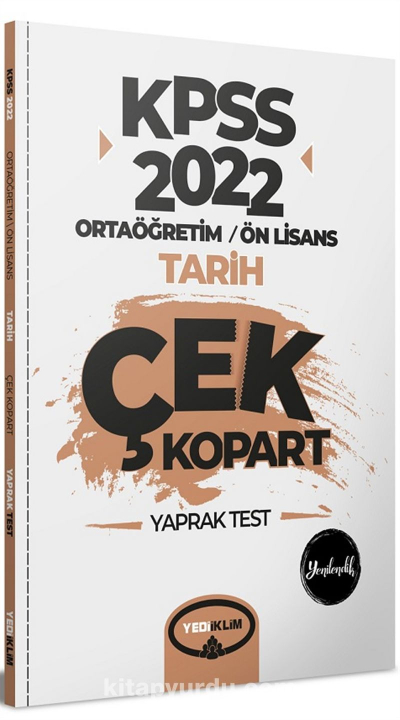 KPSS Ortaöğretim Ön Lisans Genel Yetenek Genel Kültür Tarih Çek Kopart Yaprak Test