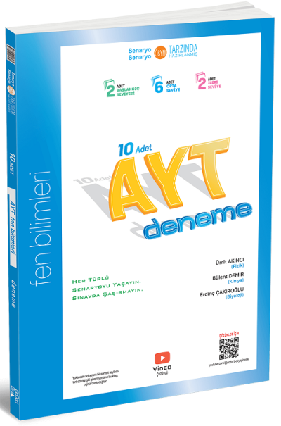 2025 YKS AYT Fen Bilimleri 10 Deneme Çözümlü Üç Dört Beş Yayınları Limon Fotokopi