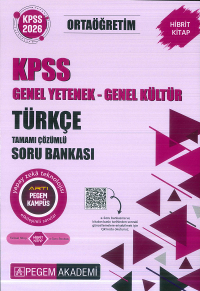 Ortaöğretim KPSS Türkçe Tamamı Çözümlü Soru Bankası Pegem Akademi Limon Fotokopi