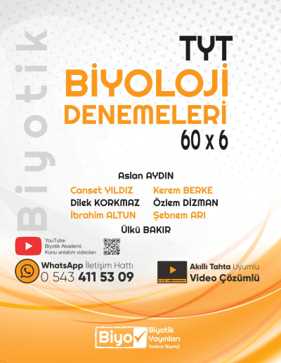 TYT Biyoloji Biyotik 60 x 6 Denemeleri Biyotik Yayınları Limon Fotokopi