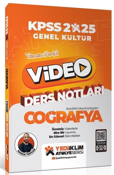 2025 KPSS Atölye Genel Kültür Coğrafya Video Ders Notları Yediiklim Yayınları Limon Fotokopi