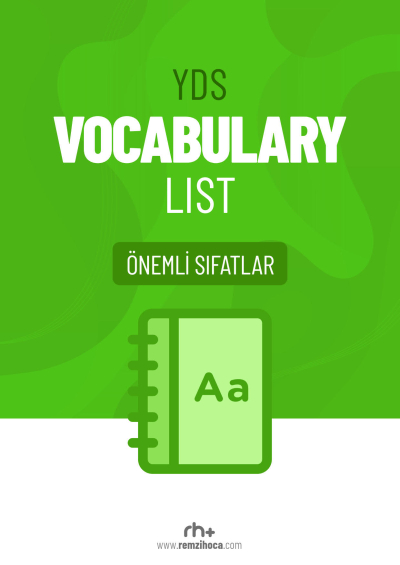 YDS Vocabulary List Önemli Sıfatlar Remzi Hocam Limon Fotokopi