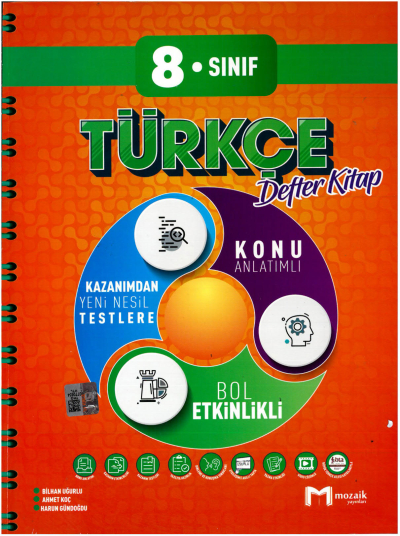 8. Sınıf Türkçe İntro Defter Kitap Mozaik Yayınları