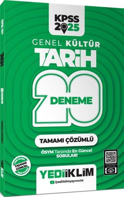 2025 KPSS Genel Kültür Tarih Tamamı Çözümlü 20 Deneme Limon Fotokopi
