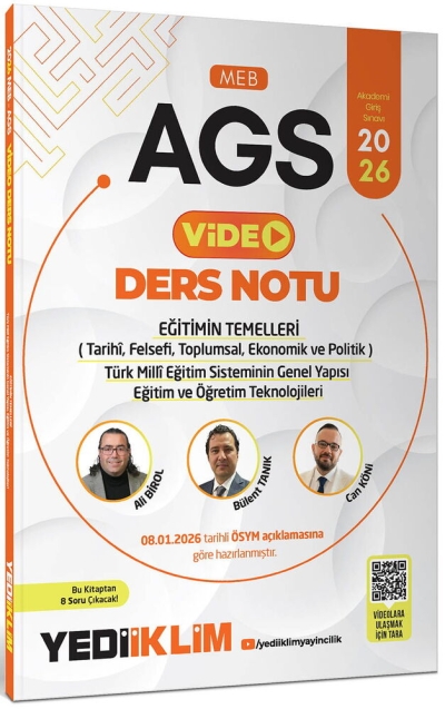 2026 MEB AGS Eğitimin Temelleri ve Temel Kavramlar Türk Milli Eğitim Sisteminin Genel Yapısı Eğitim ve Öğretim Teknolojileri Yediiklim Yayınları Limon Fotokopi