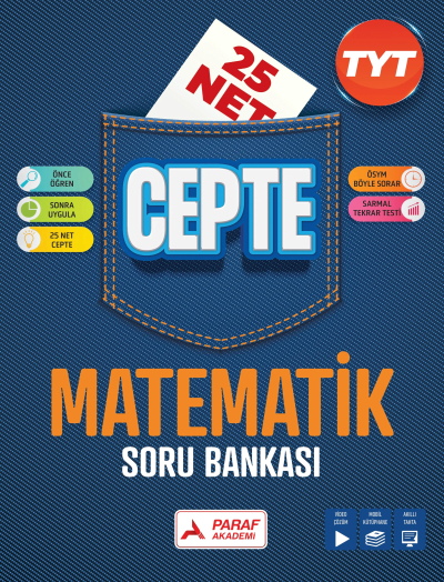 TYT Matematik Soru Bankası 25 Net Cepte Soru Bankası PRF Paraf Yayınları Limon Fotokopi
