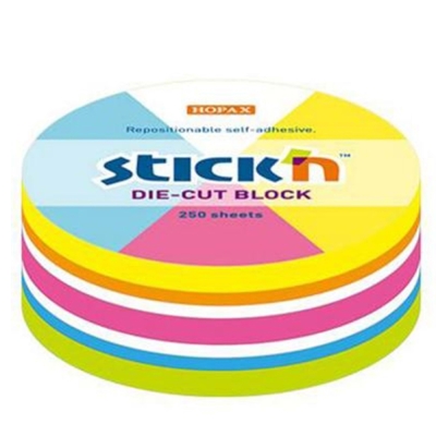 Hopax Stıck'n 21830 Yapışkanlı Yuvarlak Blok Neon 250 Yaprak Limon Fotokopi