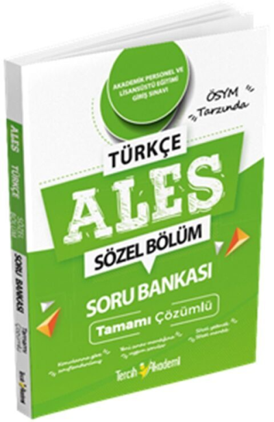 ALES Türkçe Sözel Bölüm Tamamı Çözümlü Soru Bankası Tercih Akademi Limon Fotokopi