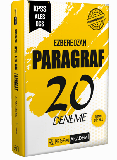 Ezberbozan KPSS ALES DGS Paragraf 20 Deneme Pegem Akademi Yayıncılık Limon Fotokopi