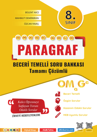 8. Sınıf Omage Gold Paragraf Soru Bankası Omega Yayınları Limon Fotokopi