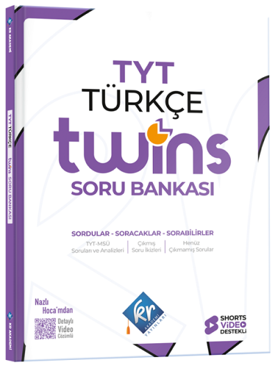 YKS TYT Türkçe Twins Soru Bankası Çözümlü KR Akademi Limon Fotokopi