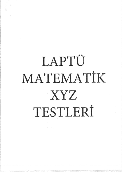 Laptü Matematik XYZ Testleri Limon Fotokopi