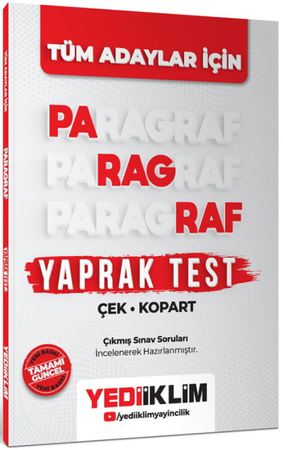 Paragraf Çek Kopart Yaprak Test Yediiklim Yayınları Limon Fotokopi