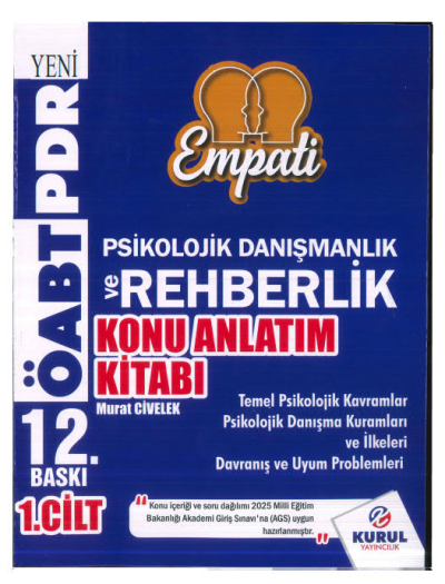 2025 ÖABT Empati Psikolojik Danışmanlık ve Rehberlik Konu Anlatımlı 1. Cilt Limon Fotokopi