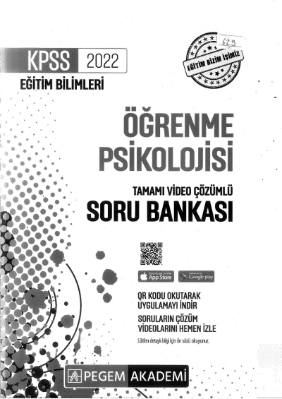 2022 KPSS Eğitim Bilimleri ÖĞRENME PSİKOLOJİSİ SORU BANKASI Limon Fotokopi