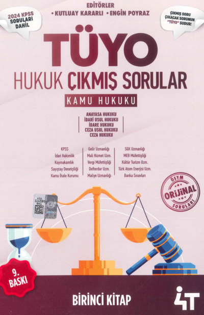 Tüyo Hukuk Çıkmış Sorular (Kamu Hukuku) 2024 KPSS Soruları Dahil Limon Fotokopi