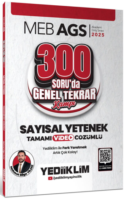 2025 MEB AGS Sayısal Yetenek 300 Soruda Tamamı Video Çözümlü Genel Tekrar Kampı Yediiklim Yayınları