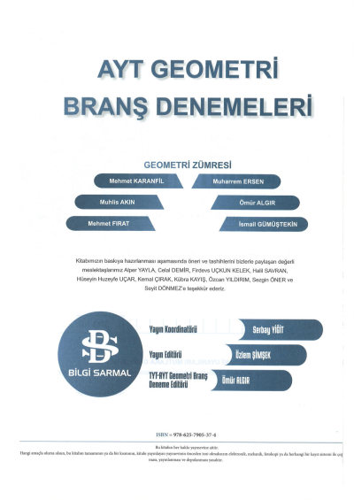 AYT Geometri 12 x 10 Branş Denemeleri Limon Fotokopi