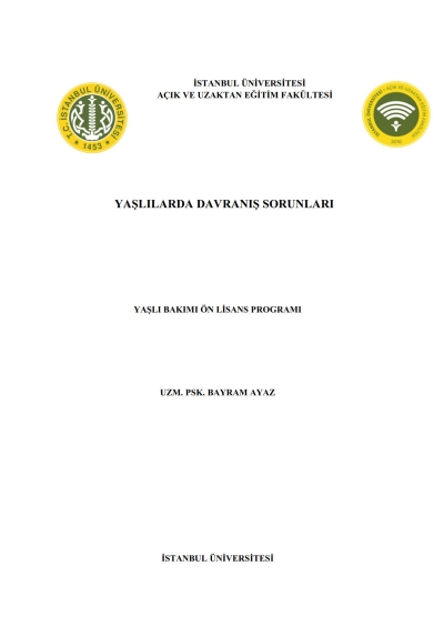 Yaşlılarda Davranış Sorunları Limon Fotokopi