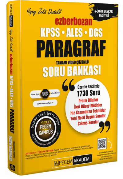 2026 AGS-KPSS-ALES-DGS Ezberbozan Paragraf Tamamı Video Çözümlü Soru Bankası Pegem Akademi Yayıncılık Limon Fotokopi