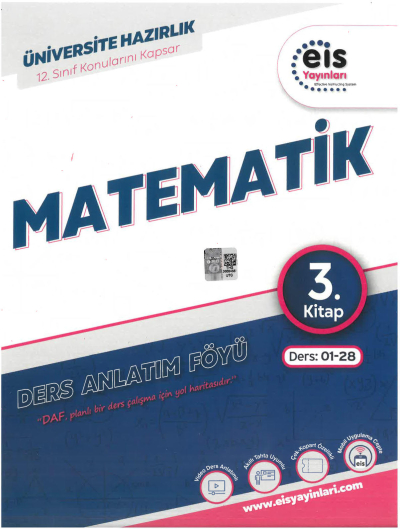 EİS Daf Matematik 3. Kitap Ders:01-28 12. Sınıf Konularını Kapsar Limon Fotokopi