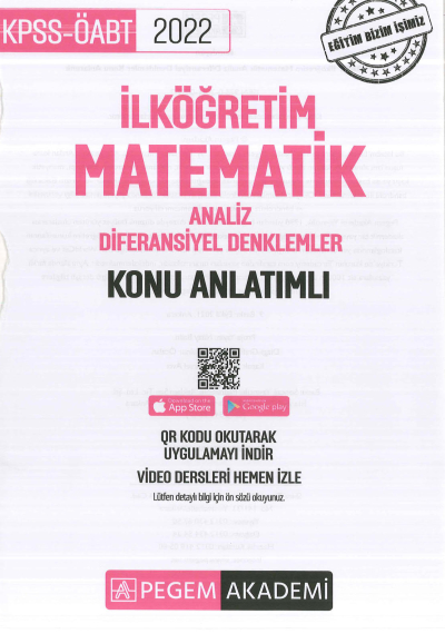 İLKÖĞRETİM MATEMATİK ANALİZ- DİFERANSİYEL DENKLEMLER KONU ANLATIMLI