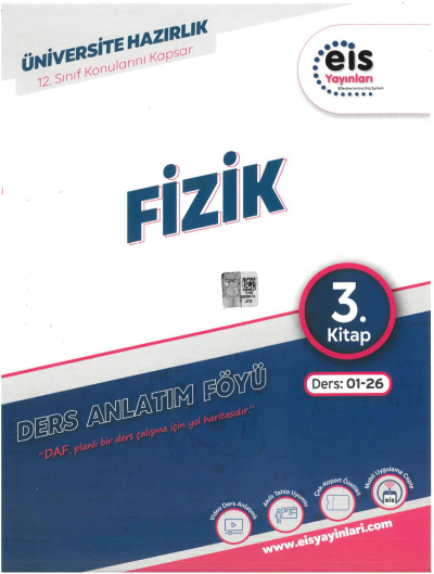 YKS - Mavi Set - DAF - Fizik - 3. Kitap Eis Yayınları Ders:01-26 12. Sınıf Konularını Kapsar Limon Fotokopi