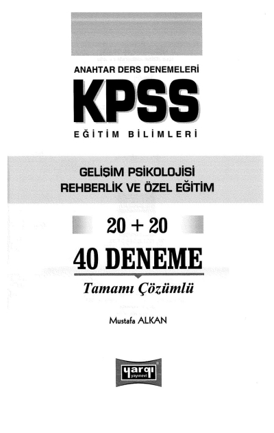 GELİŞİM VE REHBERLİK 20+20 DENEME Limon Fotokopi