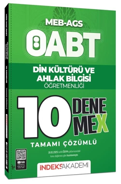 2025 ÖABT MEB-AGS Din Kültürü ve Ahlak Bilgisi 10 DenemeX Çözümlü İndeks Akademi Limon Fotokopi