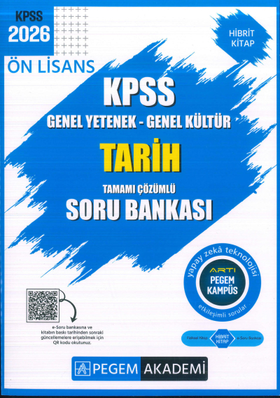 Ön Lisans KPSS Tarih Tamamı Çözümlü Soru Bankası Pegem Akademi Limon Fotokopi