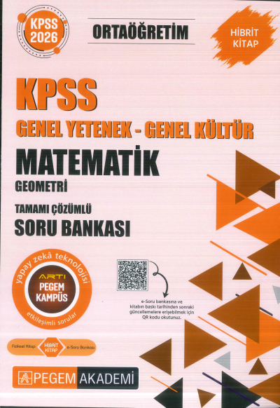 Ortaöğretim KPSS Matematik - Geometri Tamamı Çözümlü Soru Bankası Pegem Akademi Limon Fotokopi