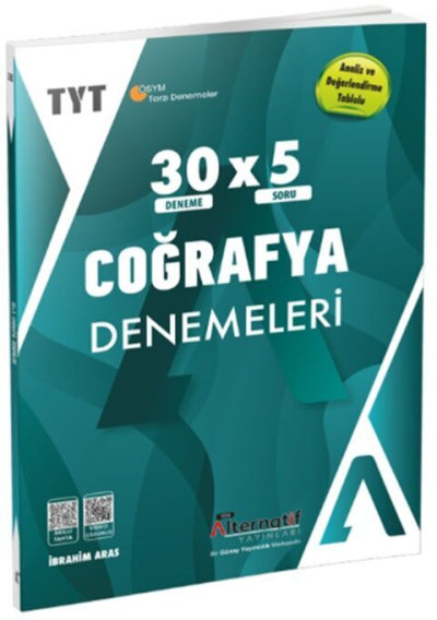 Alternatif Yayınları TYT Coğrafya 30 x 5 Branş Denemeleri Limon Fotokopi