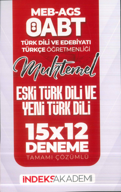2025 ÖABT MEB-AGS Türk Dili Edebiyatı-Türkçe Eski Türk Dili ve Yeni Türk Dili 15x12 Deneme Çözümlü İndeks Akademi Yayıncılık Limon Fotokopi