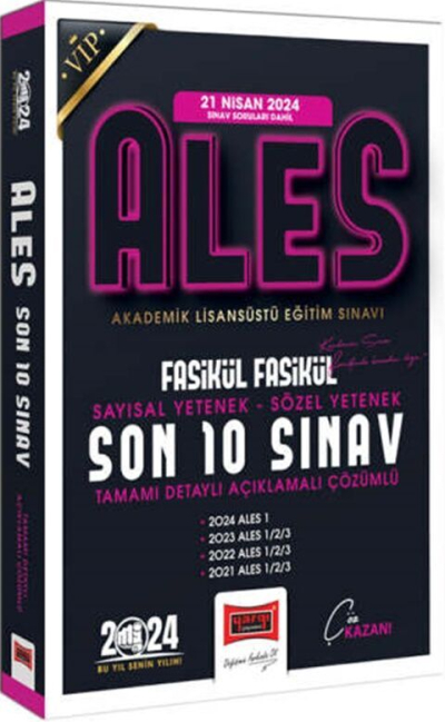 2024 ALES Son 10 Sınav Fasikül Fasikül Çıkmış Sorular (21 Nisan 2024 Sınavı Dahil) Yargı Yayınevi Limon Fotokopi