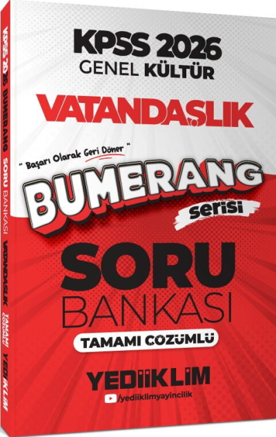 2026 KPSS Genel Kültür Bumerang Vatandaşlık Tamamı Çözümlü Soru Bankası Yediiklim Yayınları