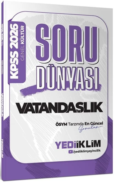 2026 KPSS Genel Yetenek Vatandaşlık Soru Dünyası Yediiklim Yayınları Limon Fotokopi