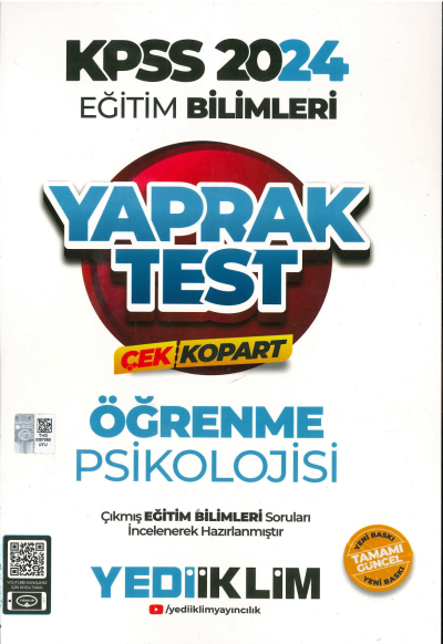 ÖĞRENME PSİKOLOJİSİ YAPRAK TEST Limon Fotokopi