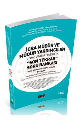 İCRA MÜDÜRLÜĞÜ SINAVINA HAZIRLIK SON TEKRAR TAMAMI ÇÖZÜMLÜ SORU BANKASI Limon Fotokopi