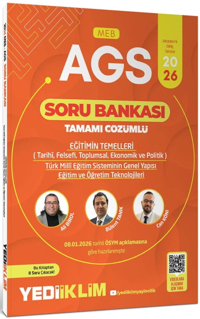 2026 MEB AGS Eğitimin Temelleri ve Temel Kavramlar Türk Milli Eğitim Sisteminin Tamamı Çözümlü Soru Bankası Yediiklim Yayınları Limon Fotokopi