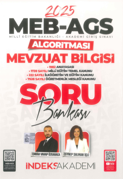 2025 MEB AGS Algoritması Mevzuat Bilgisi Soru Bankası Çözümlü İndeks Akademi Yayıncılık Limon Fotokopi