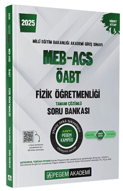 2025 MEB-AGS-ÖABT Fizik Öğretmenliği Tamamı Çözümlü Soru Bankası Pegem Akademi Yayıncılık