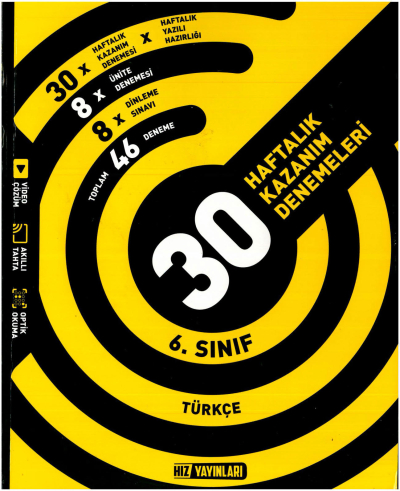 6.Sınıf Türkçe Haftalık Deneme Hız Yayınları Limon Fotokopi